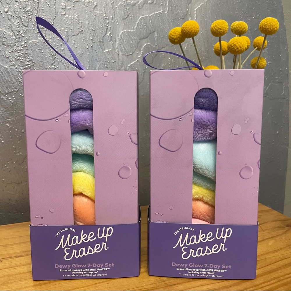 The Original MakeUp Eraser Dewy Glow 7-Day Set- Two Sets Pastel Rainbow